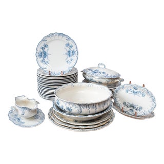 Earthenware Tableware from Saint Amand Hamage, 1890s, Set of 42 For Sale