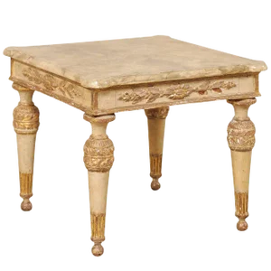 18th Century Italian Carved, Gilded and Painted Wood Table