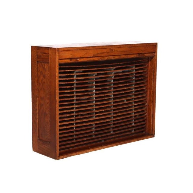 Wood Antique Oak Roll Front Cabinet C1920 For Sale - Image 7 of 11