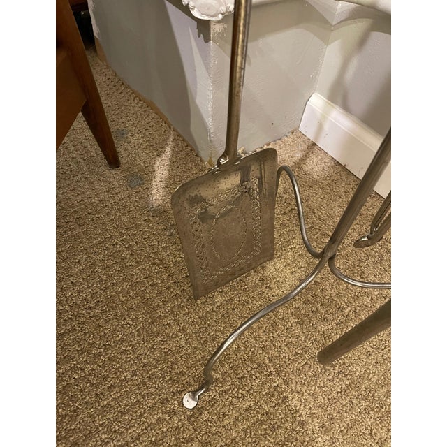 Late 18th Century 18th Century Polished Steel Fireplace Tools on Stand For Sale - Image 5 of 9