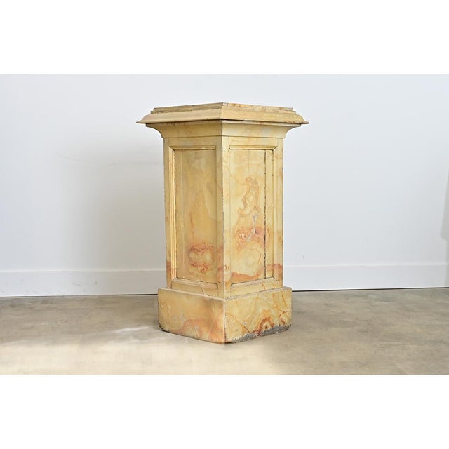 French 19th Century Faux Marble Painted Pedestal For Sale - Image 13 of 15