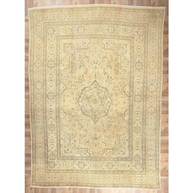 Mid 20th Century Oversized Vintage Persian Tabriz Rug, 13'09 X 18'10 For Sale - Image 9 of 10