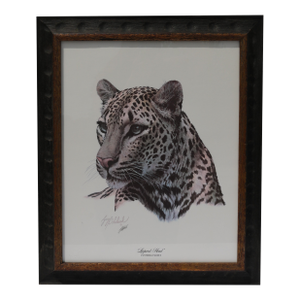 1970's Guy Coheleach Leopard Head Print