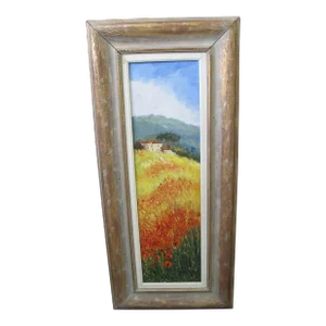 Mid 20th Century Signed Cortona Colorful Landscape Oil Painting