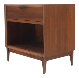 Mid Century Modern Walnut End Side Table or Nightstand