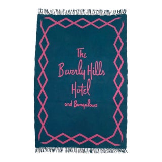 Vintage Asprey for the Beverly Hills Hotel Wool Blanket Made in Scotland For Sale