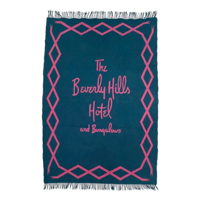 Vintage Asprey for the Beverly Hills Hotel Wool Blanket Made in Scotland For Sale