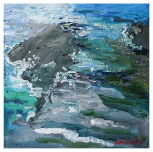 Jackson, Costa Brava, Wind, Rocks and Sea, 2010, Oil on Board