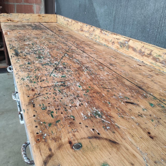 Blue Industrial Workbench in Metal For Sale - Image 8 of 12