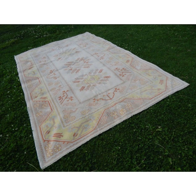 Hand woven with high quality pure wool. Excellent condition. From Turkey. Works well with all styles of home decor-adds...