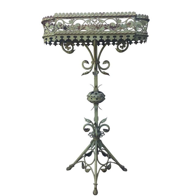 Art Nouveau Wrought Iron Garden Plant Stand, 1900s For Sale - Image 4 of 18