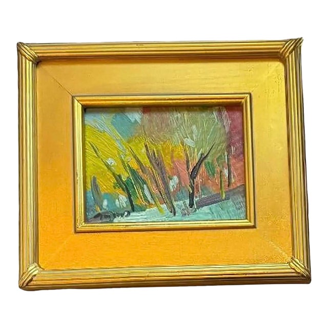 2024 Autumn Landscape in Oil Jose Trujillo Abstract Expressionist in Closed Corner Plein Air Frame For Sale