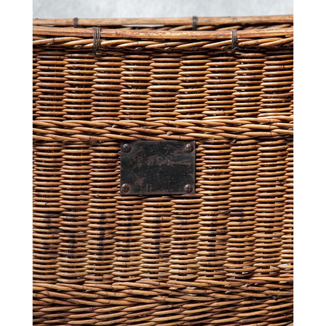 Industrial 20th Century French SCNF Basket on Cast Iron Wheels, 1920s For Sale - Image 3 of 13