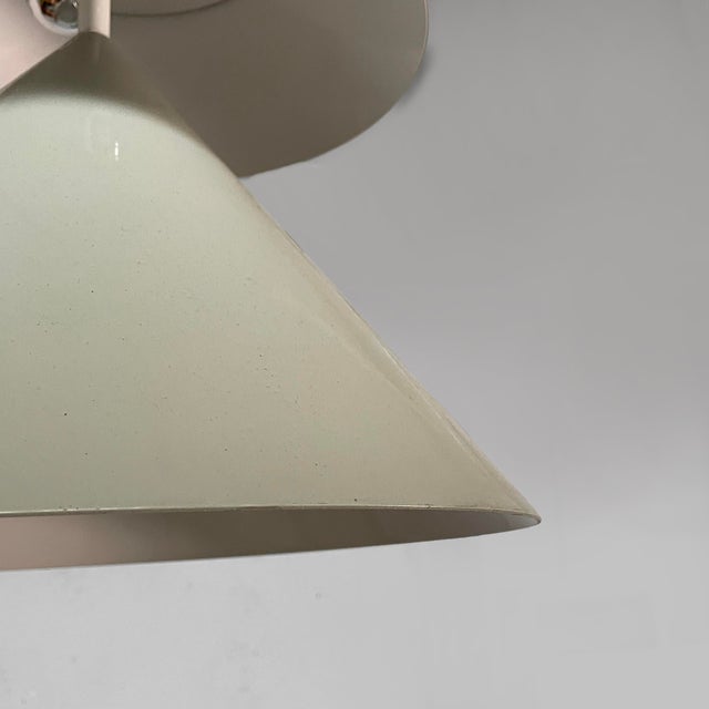 Gray Italian Modern Gray Metal Pascal Chandelier by Vico Magistretti for Oluce, 1980s For Sale - Image 8 of 14