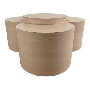 Post-Modern Formica Laminate Pink Circle Table Set, 4 Pcs