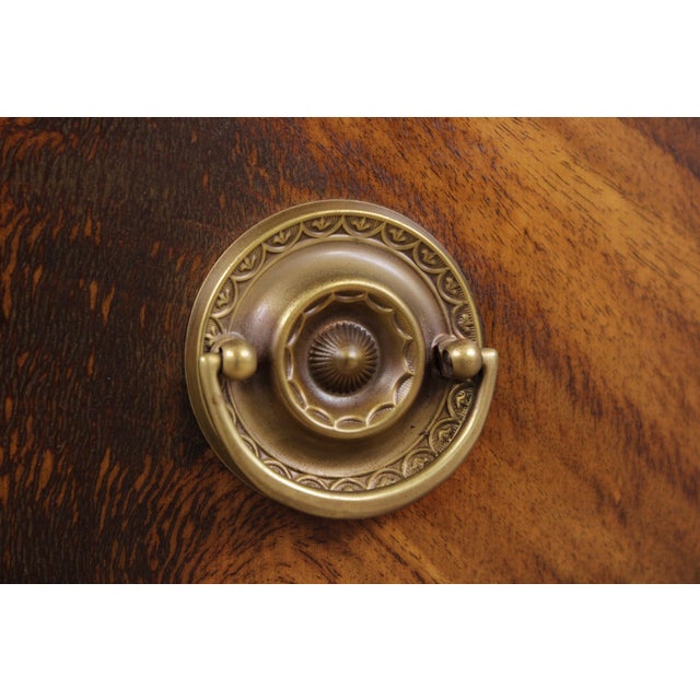 Councill Craftsman Inlaid Mahogany Demilune Chest For Sale - Image 11 of 15