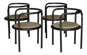 Vintage Black Locus Solus Chairs by Gae Aulenti for Poltronova, 1960s, Set of 4