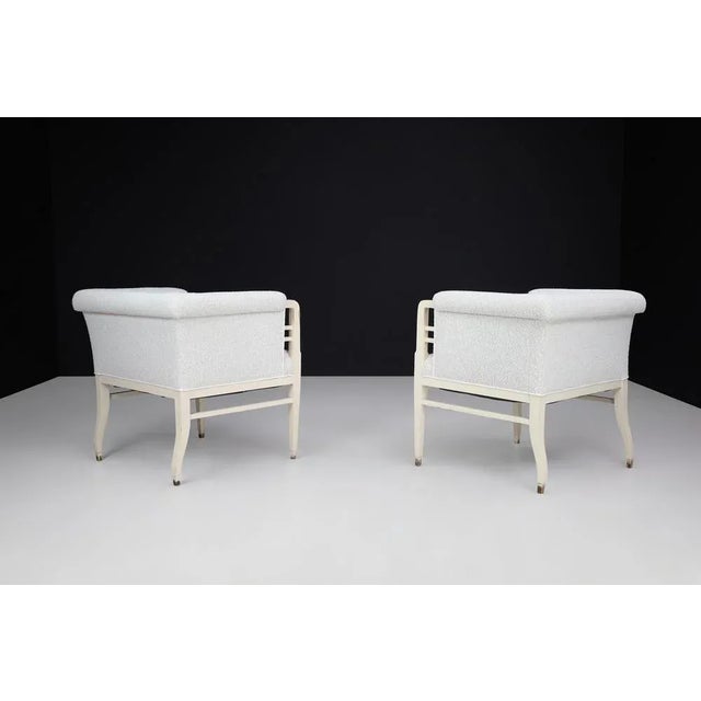 Large Art Nouveau Armchairs in Bouclé Upholstery, Austria, 1910, Set of 2 For Sale - Image 6 of 13
