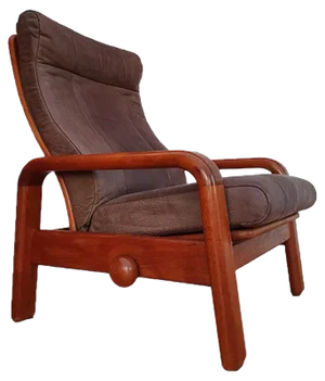 Danish Teak & Leather Lounge Chair from HS Design, 1980s