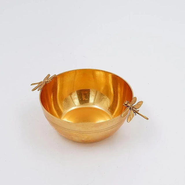 Vintage Golden Metal Bowl For Sale - Image 9 of 10