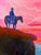 This 9 x12 acrylic painting on canvas board glows with that sunset of the American west. Painted with economic brushwork...