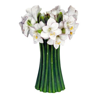 Vintage Amarillis Resin Flower Vase For Sale