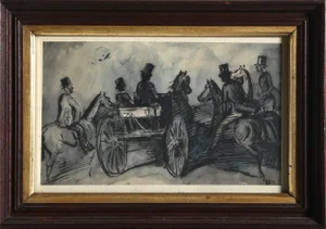 Carriage and Horsemen, Constantin Guys Lithograph
