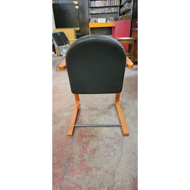 Mid Century Modern Ikea Leather Cantilevered Dining Chairs - Set of 6 ...