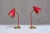 Vintage Norwegian Adjustable Table Lamps in Red Metal and Brass, 1960s, Set of 2 For Sale - Image 4 of 17
