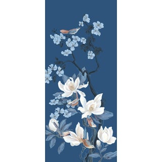 "Look No Feather" Contemporary Chinoiserie Bird Acrylic Painting by Allison Cosmos For Sale