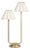 Regina Andrew Polly Double Arm Table Lamp, Natural Brass with Oyster Scalloped Shade For Sale