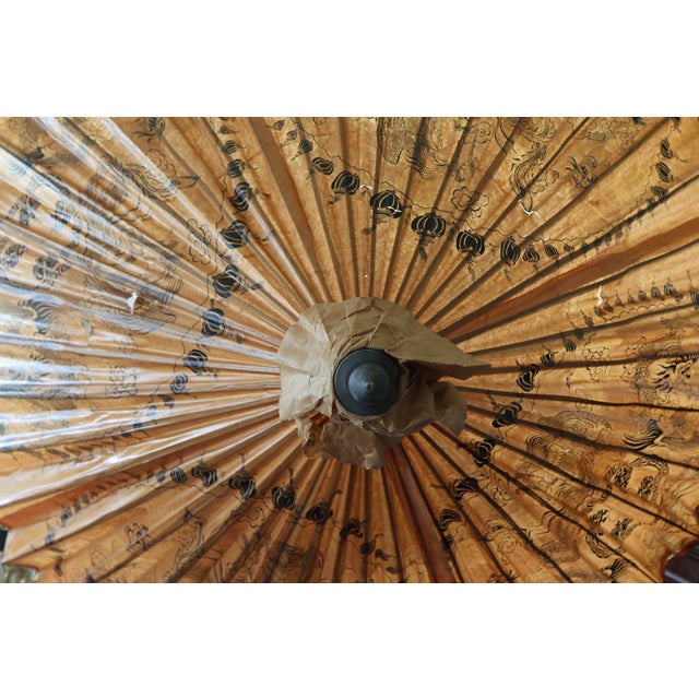 Pair of Extra-Large Vintage Chinese Dragon & Phoenix Oil-Paper Parasols For Sale - Image 13 of 18