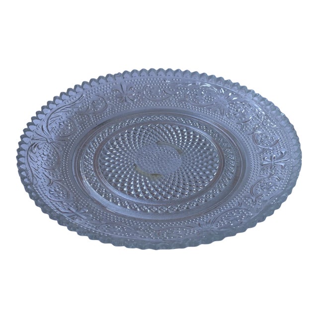 1970s Glass Detailed Small Serving or Decorative Plate For Sale