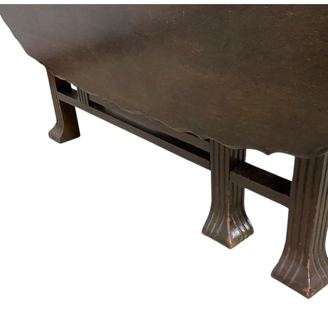Vintage Jacobean Revival Oak Gateleg Drop-Leaf Dining Table With Scalloped Edge For Sale In Atlanta - Image 6 of 9