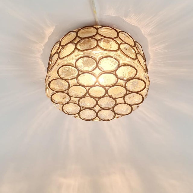 Mid-Century Modern Mid-Century Modern Glass Flush Mount from Limburg, Germany, 1970s For Sale - Image 3 of 10