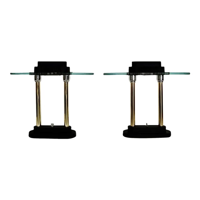 1980's Postmodern Robert Sonneman Table Lamps - a Pair For Sale