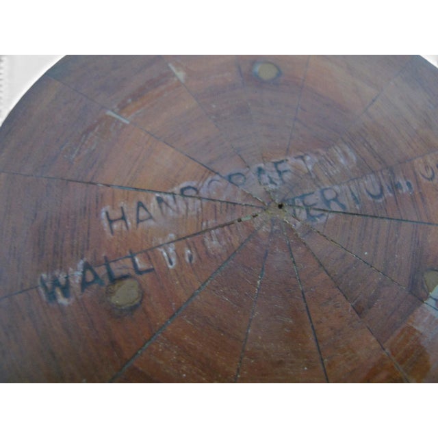 Pacific Nw Hand Turned Segmented Southwest Geometric Inlaid Wood Vase For Sale - Image 10 of 11