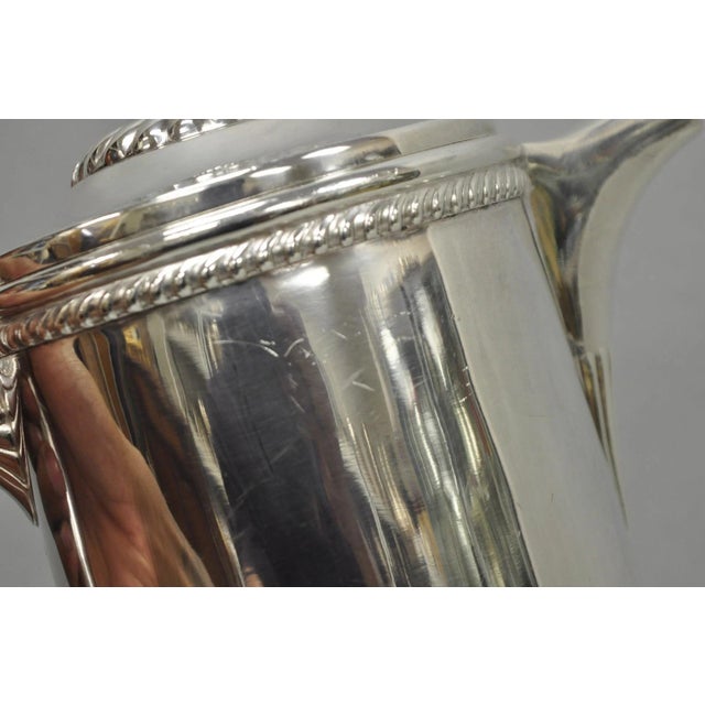Antique English Victorian Silver Plated Enamel Line Large Beverage Water Pitcher For Sale - Image 15 of 18