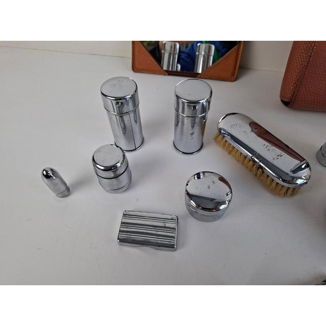 Art Deco Mens Travel Shaving Kit in Leather Case, Czechoslovakia, 1930s For Sale - Image 18 of 18