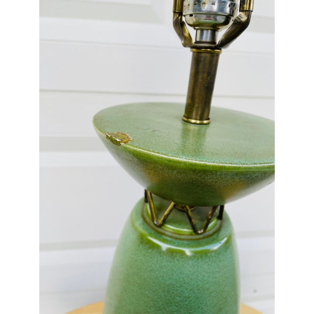 Vintage Mid Century Modern Green Ceramic Lamp Chairish