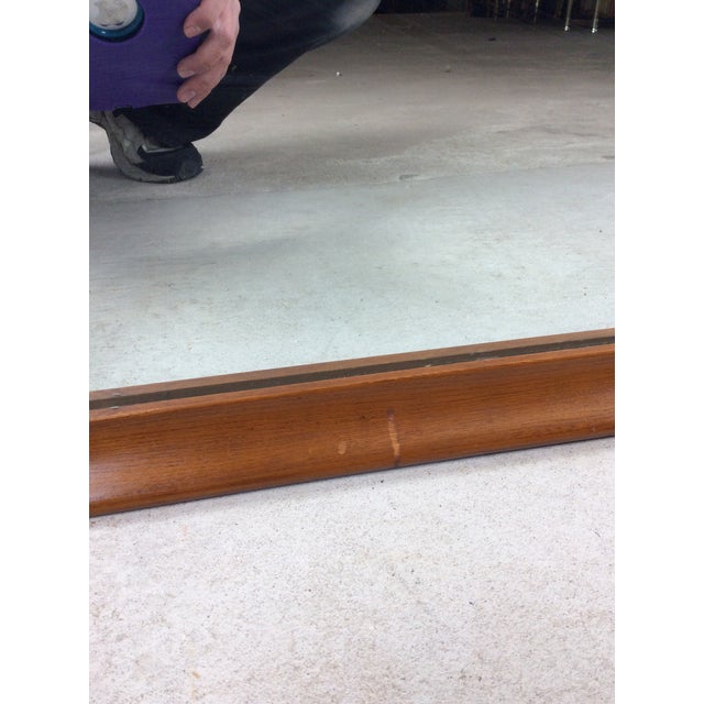 Mid Century Modern Long Rectangular Wall Mirror With Walnut Frame For Sale - Image 13 of 17