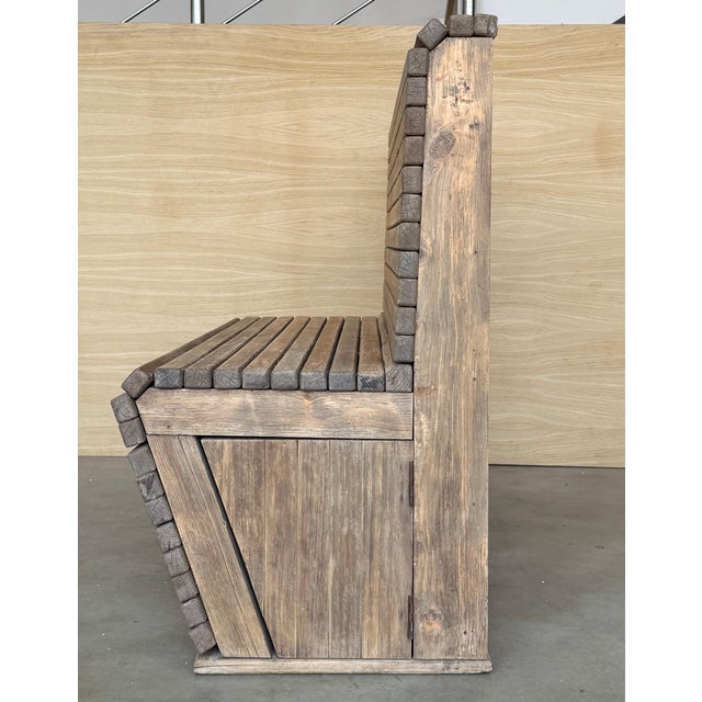 Early 20th Century Pair of Slabs Benches in Solid Pine "Mobila" For Sale - Image 12 of 18