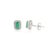 Art Deco 1.13 Carat Octagon Cut Emerald & Halo Diamond Stud Earrings- 2 Pieces For Sale - Image 3 of 11