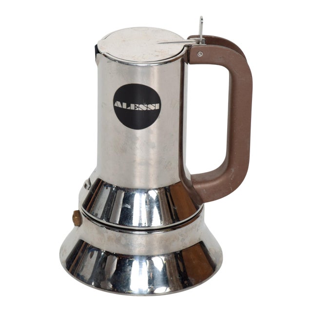 1980s Richard Sapper for Alessi Modern Espresso Maker Chrome For Sale