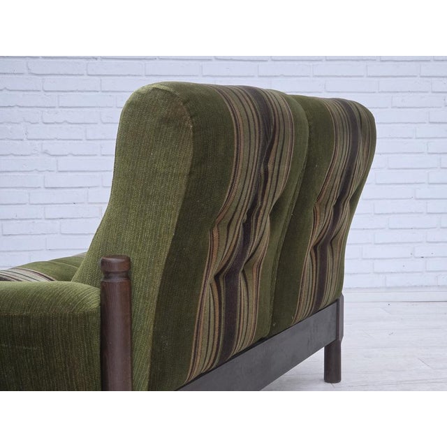 Vintage Scandinavian Two-Seater Sofa in Green Furniture Velour and Beech, 1970s For Sale - Image 18 of 18
