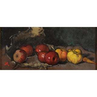 Still Life With Fruit And Vegetables - Original Oil on Canvas by Luigi Spazzapan 1930s For Sale