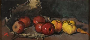 Still Life With Fruit And Vegetables - Original Oil on Canvas by Luigi Spazzapan 1930s