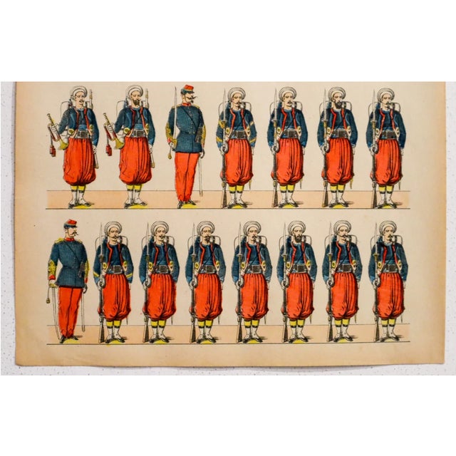French 1880s - 1890s French Military Print - Imagerie d'Épinal #113 - Zouaves (Nouvelle Tenue) For Sale - Image 3 of 3