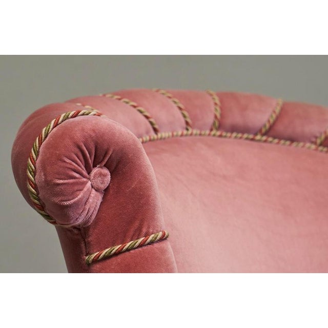 Wood Late 19th Century Lounge Chair in Pink Velvet For Sale - Image 7 of 13