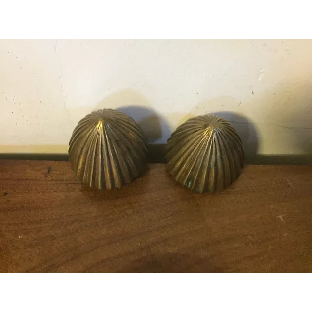 French 1800 Antique French Empire Directoire Brass Drapery Tie backs with Iron Mounts - A Pair For Sale - Image 3 of 12